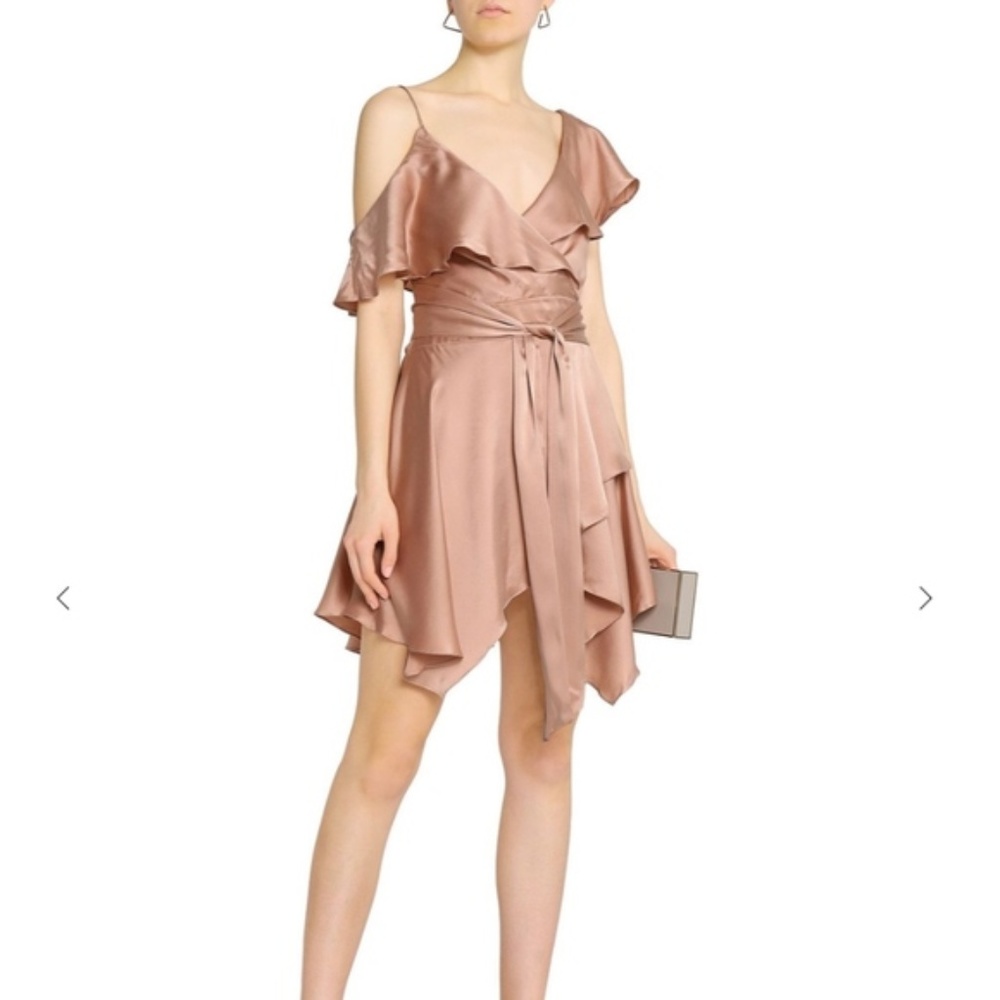 Zimmermann Sueded Asymmetric Wrap Dress Z`